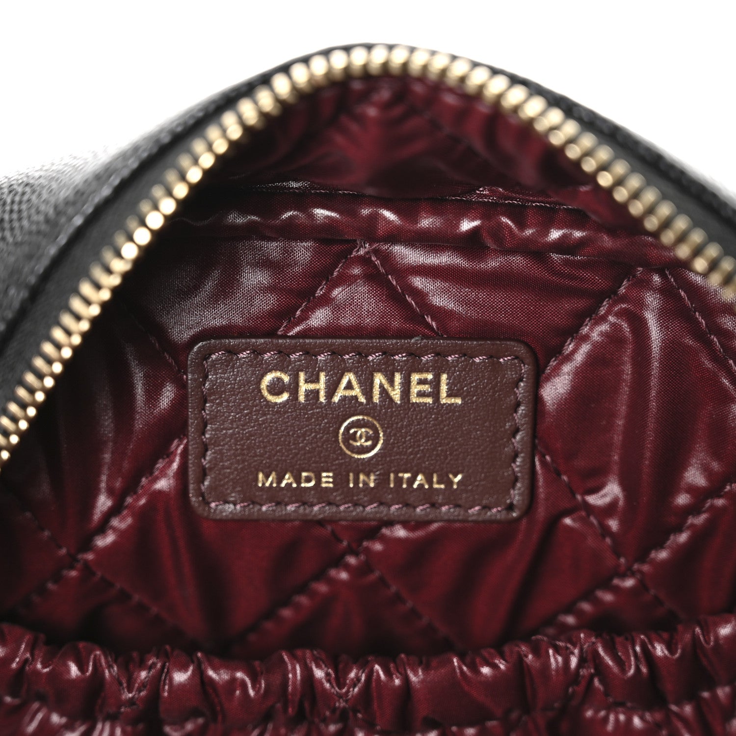 Chanel Caviar Quilted Medium Curvy Pouch Cosmetic Case Black 6 of 9