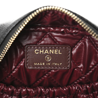 Chanel Caviar Quilted Medium Curvy Pouch Cosmetic Case Black 6 of 9