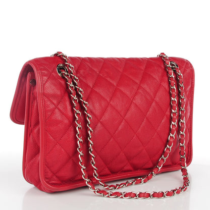 Chanel Caviar French Riviera Large Flap Red 3 of 9