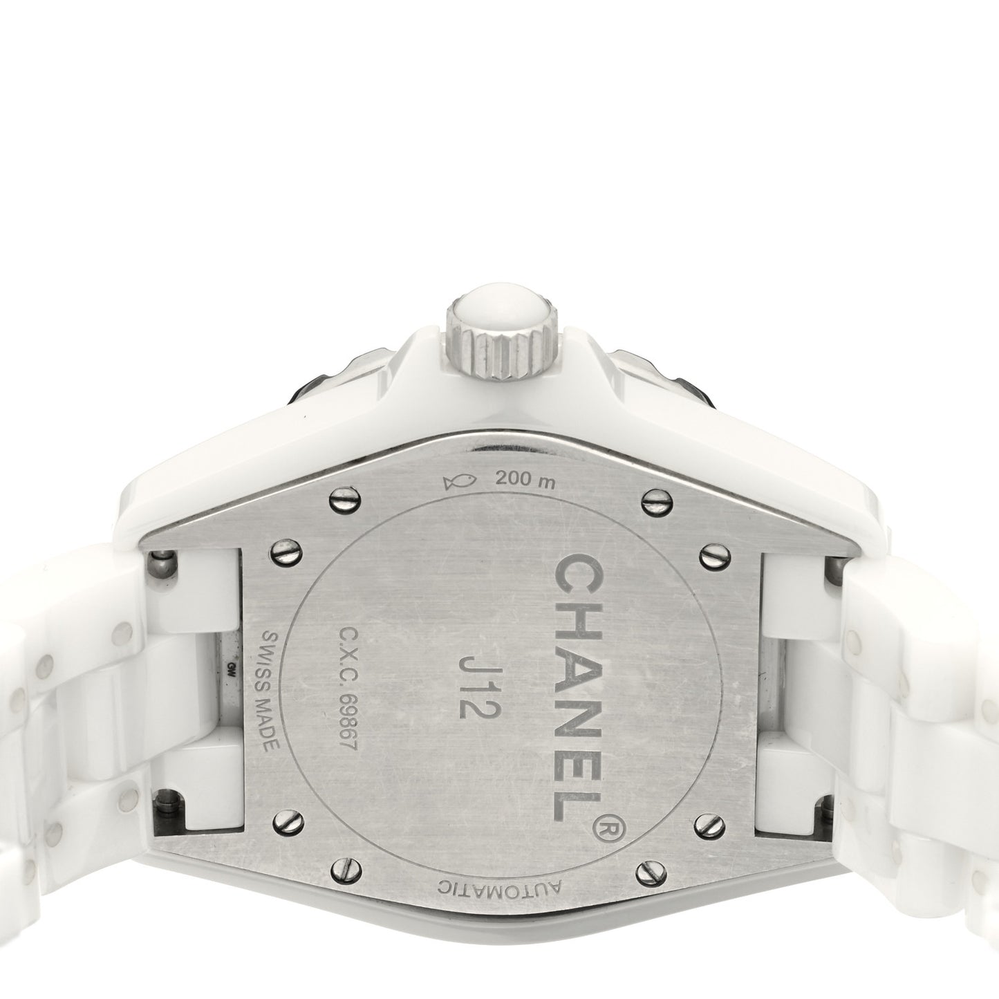 Stainless Steel Ceramic Diamond 38mm J12 Automatic Watch White