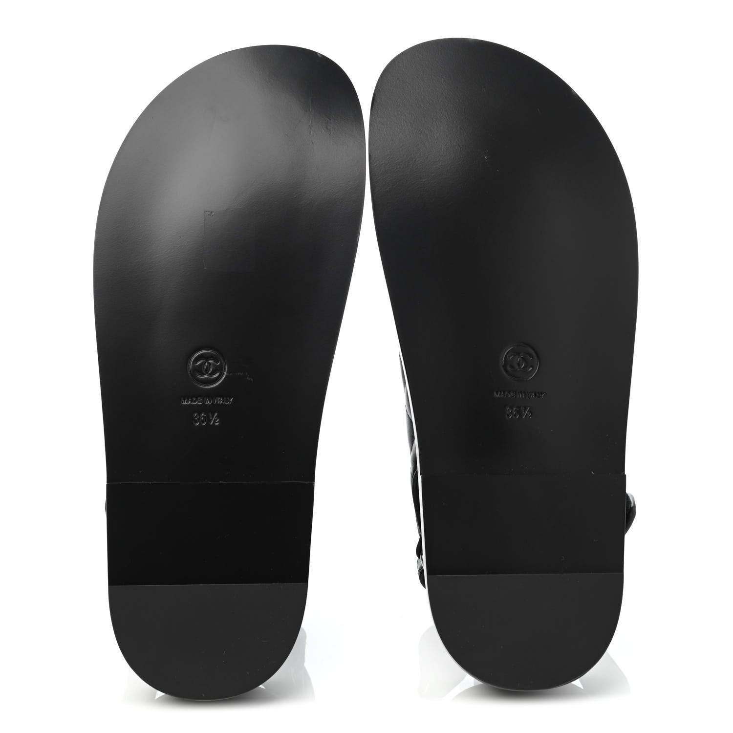 Chanel Lambskin Velcro Dad Sandals 36.5 Black 4 of 4