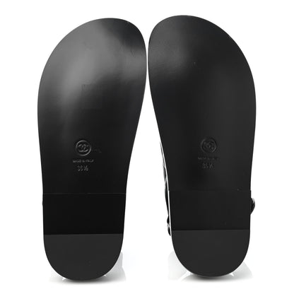 Chanel Lambskin Velcro Dad Sandals 36.5 Black 4 of 4