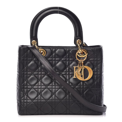Christian Dior Lambskin Cannage Medium Lady Dior Black 1 of 14