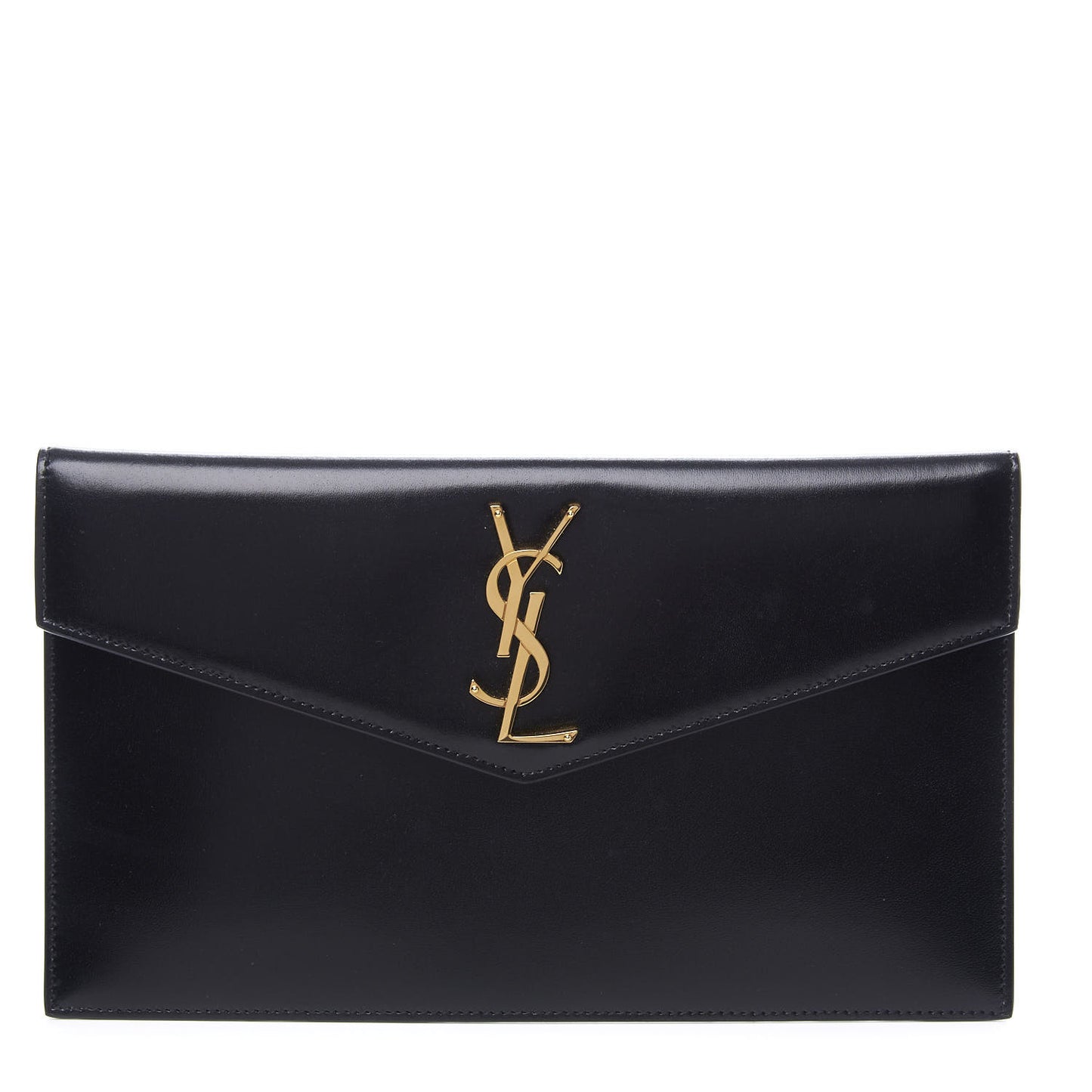 Smooth Shiny Calfskin Monogram Uptown Pouch Black