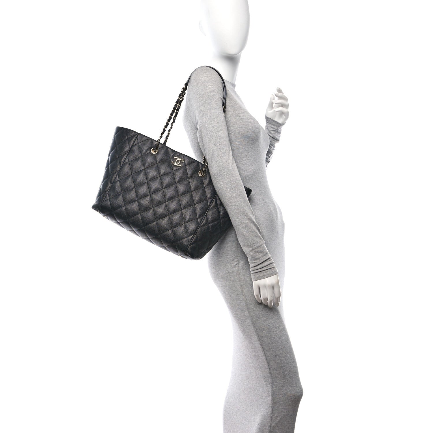 Chanel Caviar Quilted Large Shopping Tote Black 2 of 11