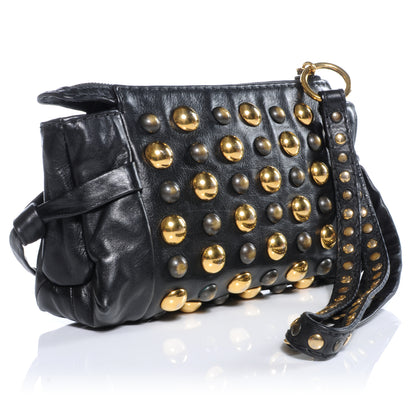 Gucci Leather Studded Babouska Clutch Black 3 of 8