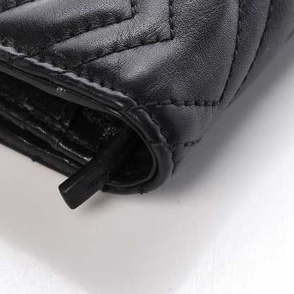 Gucci Calfskin Matelasse GG Marmont Card Case Wallet Black 8 of 12