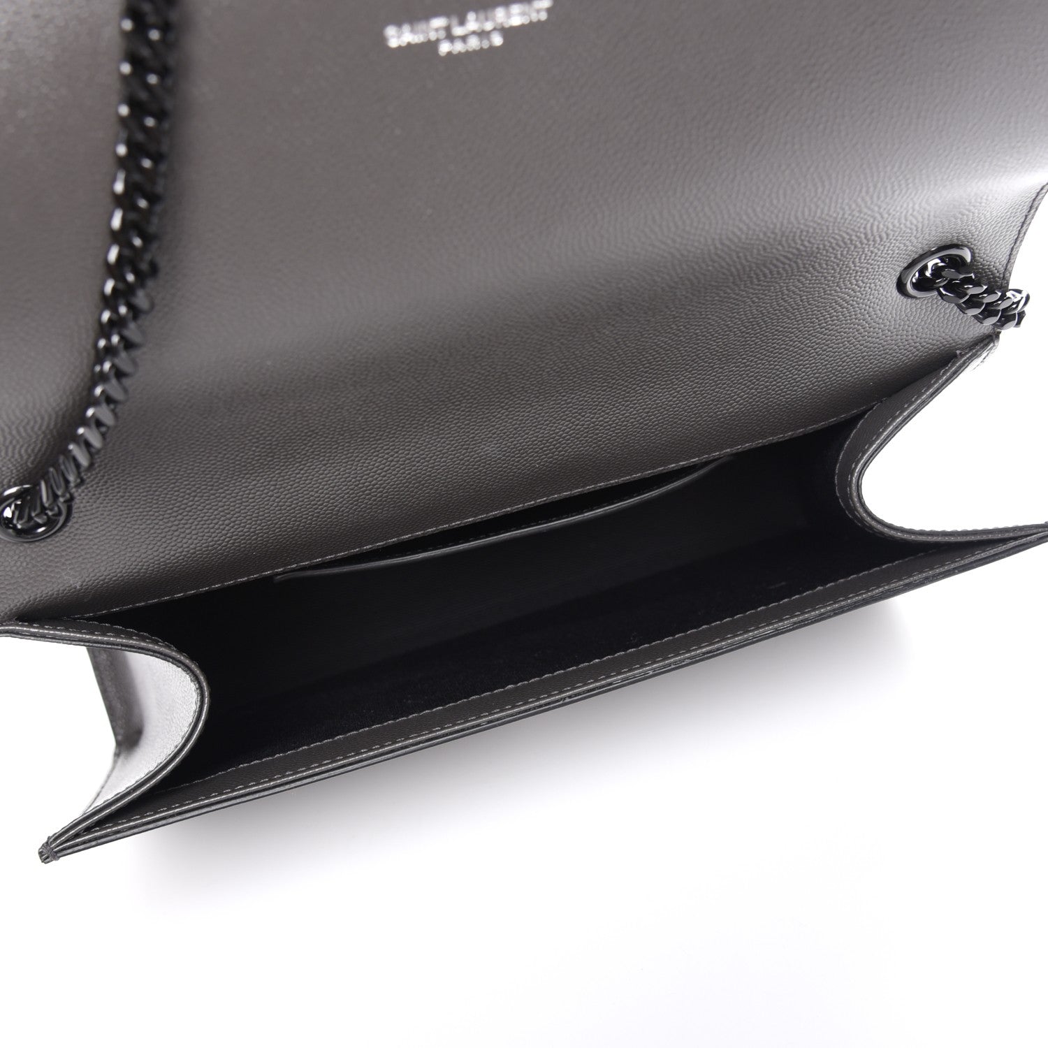 Saint Laurent Grain De Poudre Medium Classic Monogram Kate Satchel Coal 5 of 6