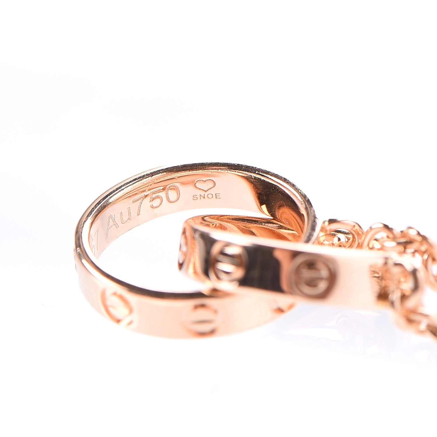 Cartier 18K Pink Gold Interlocking LOVE Necklace 7 of 9