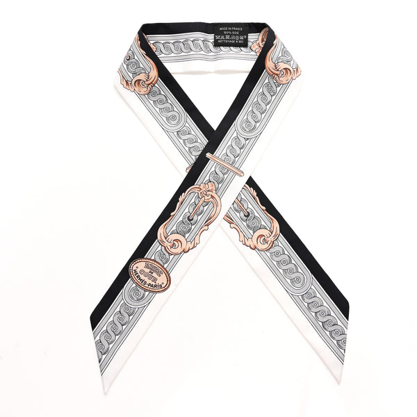 Hermes Silk Bride De Cour Twilly Black White Or Rose 1869132