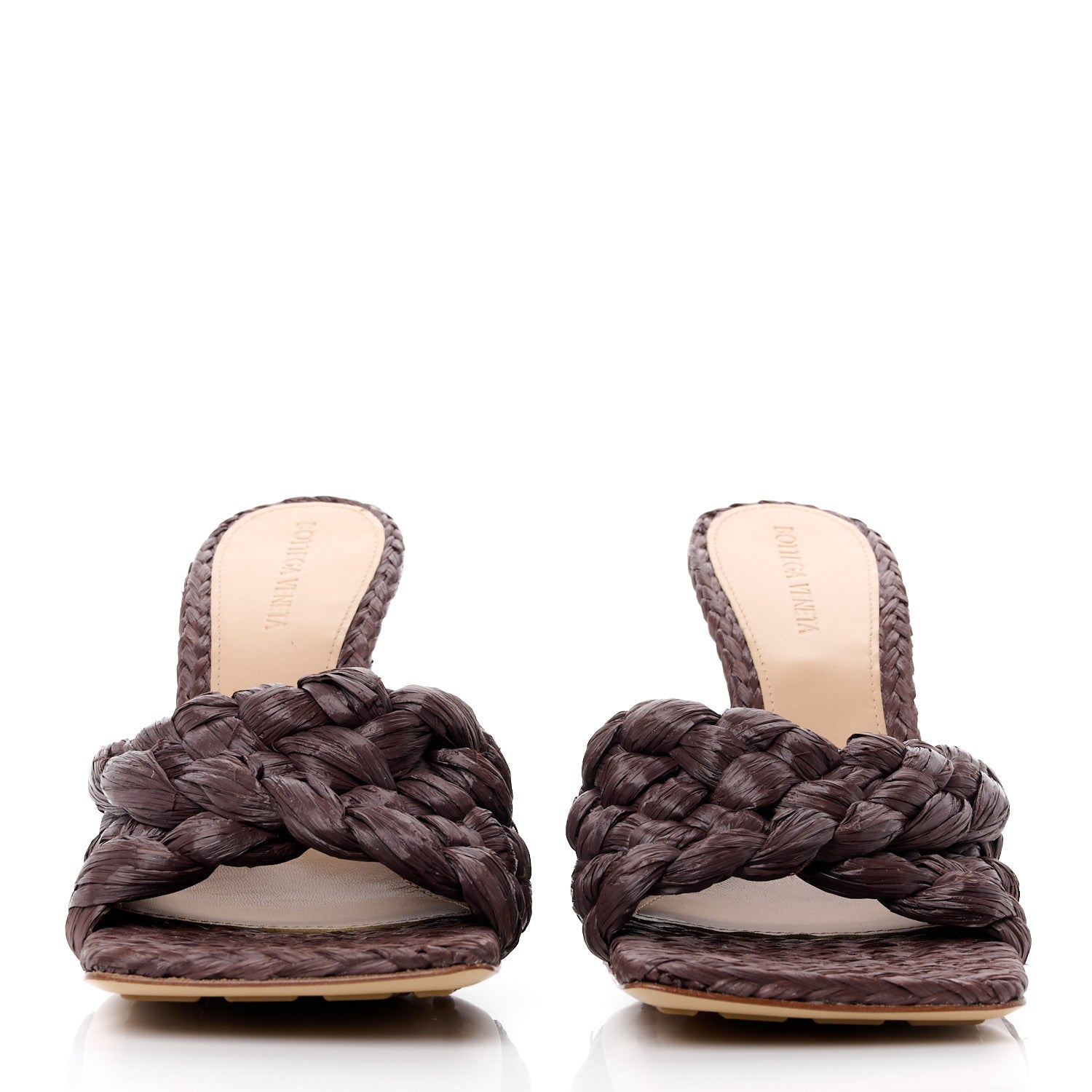 Bottega Veneta Raffia Twisted Intrecciato Stretch Mule Sandals 39 Bitter Chocolate 2 of 9