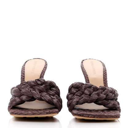 Bottega Veneta Raffia Twisted Intrecciato Stretch Mule Sandals 39 Bitter Chocolate 2 of 9