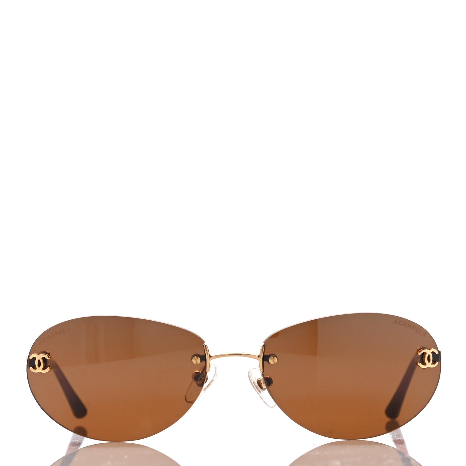 Chanel CC Oval Sunglasses 4013 Gold 2 of 9
