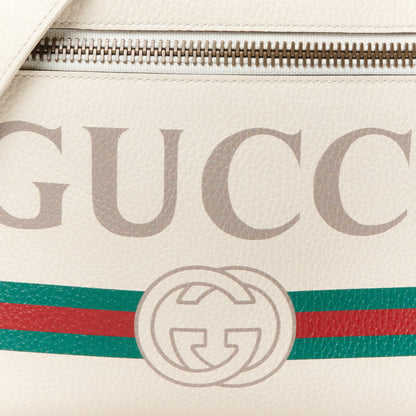 Gucci Pebbled Calfskin Logo Messenger Bag White 9 of 11