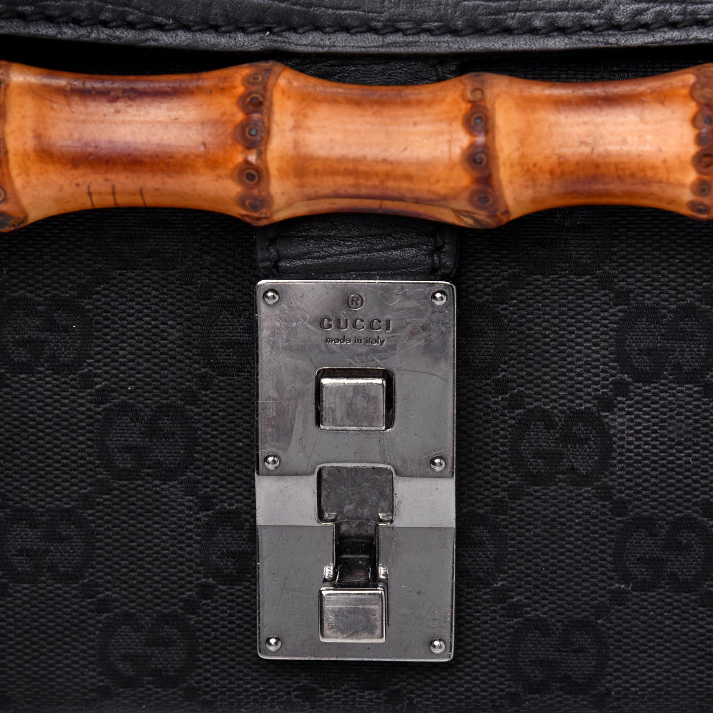 Monogram Bamboo Bullet Bag Black