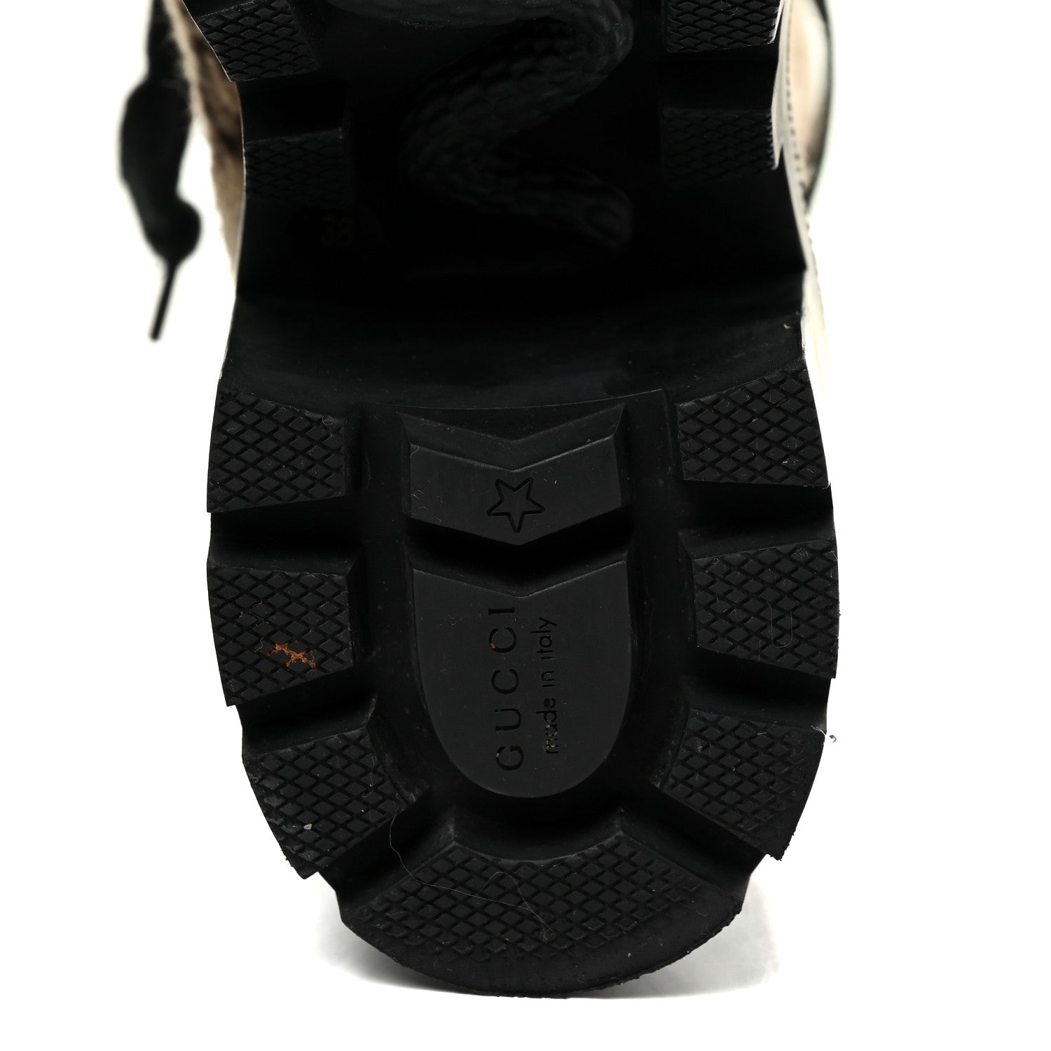 Gucci Covered Wool GG Monogram Womens Lace Up Combat Ankle Boots 38 Beige Ebony Black 20 of 36