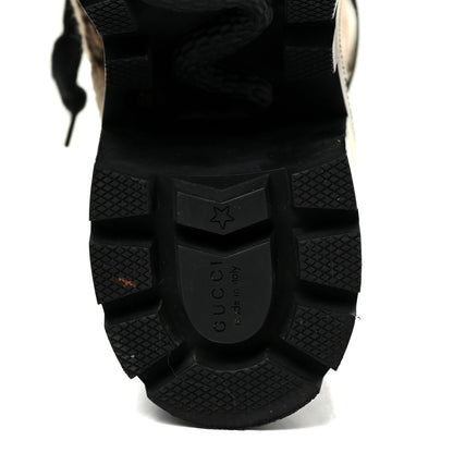 Gucci Covered Wool GG Monogram Womens Lace Up Combat Ankle Boots 38 Beige Ebony Black 20 of 36