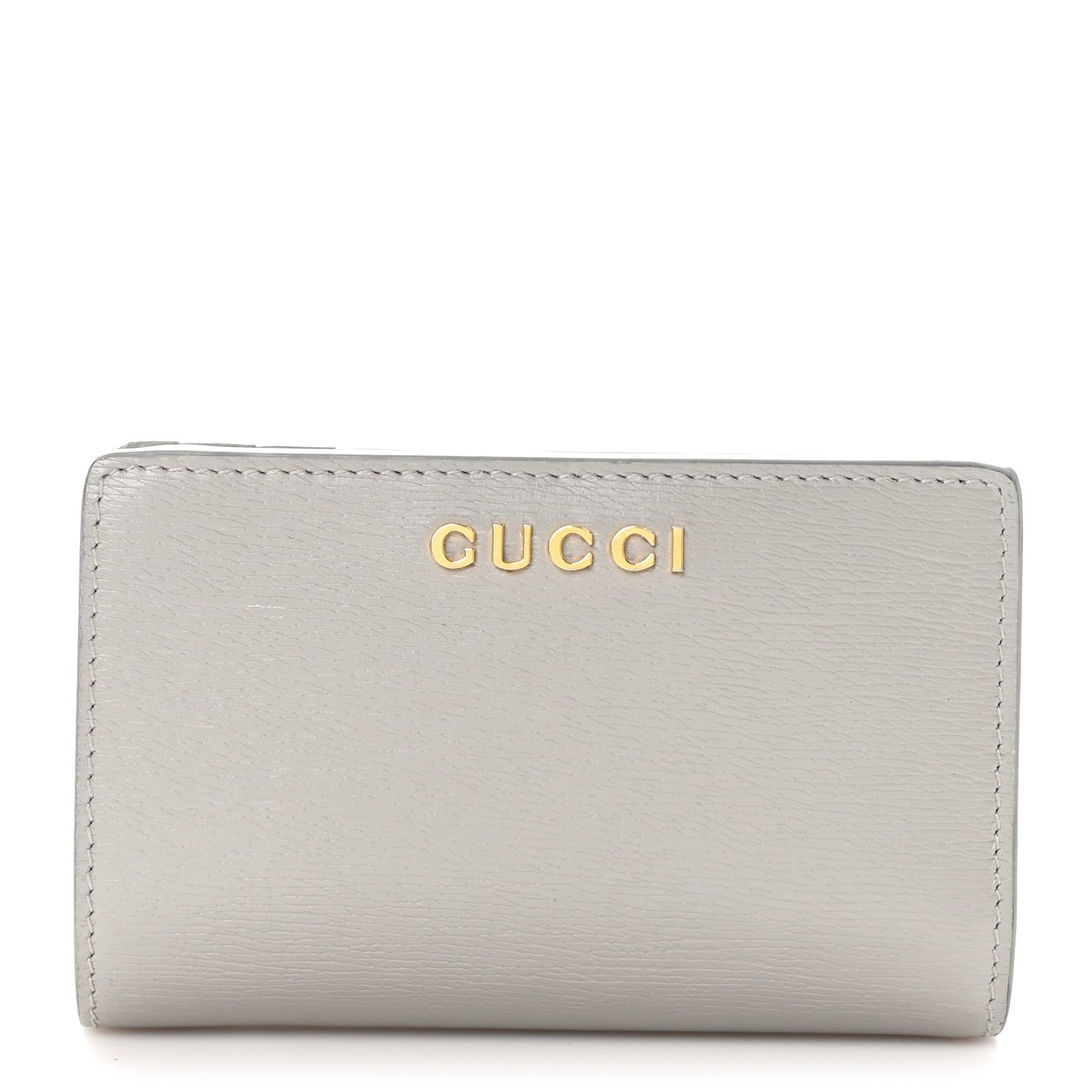 Gucci Calfskin Script Card Case Wallet Light Beige 1 of 9