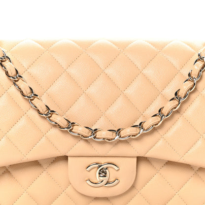 Chanel Caviar Quilted Jumbo Double Flap Beige 8 of 10