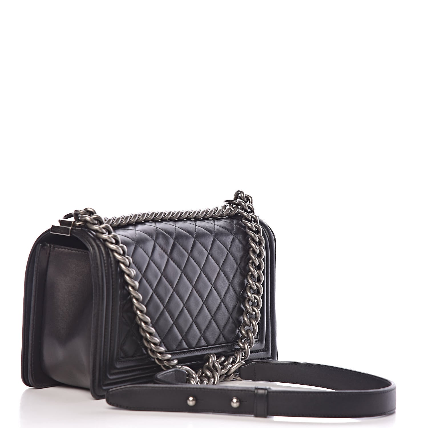 Chanel Lambskin Quilted Medium Boy Flap Black 3 of 11