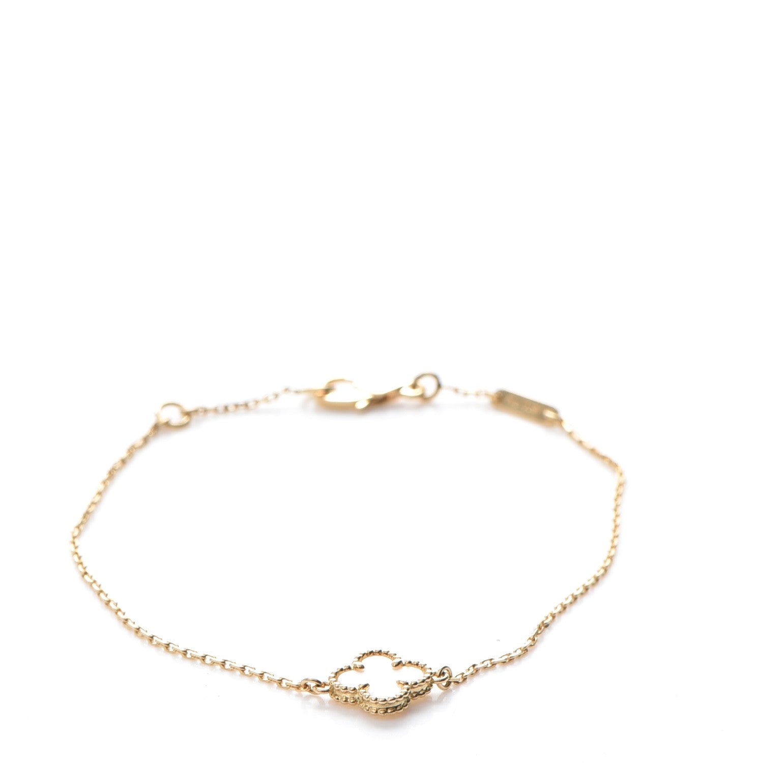 Van Cleef & Arpels 18K Yellow Gold Mother of Pearl Sweet Alhambra Bracelet 5 of 15