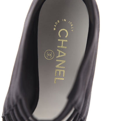 Chanel Suede Pearl Open Toe Caged Ankle Boots 40 Dark Grey 5 of 7