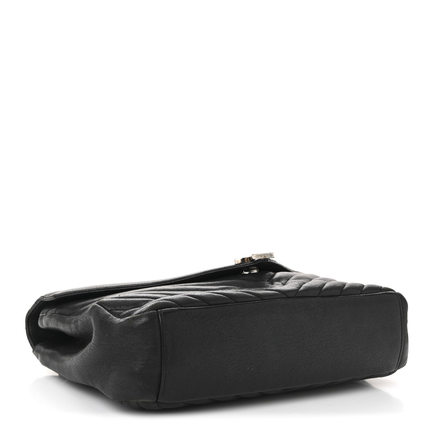 Saint Laurent Sheepskin Matelasse Chevron Monogram Large College Satchel Black 4 of 11