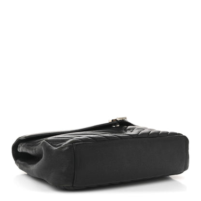 Saint Laurent Sheepskin Matelasse Chevron Monogram Large College Satchel Black 4 of 11