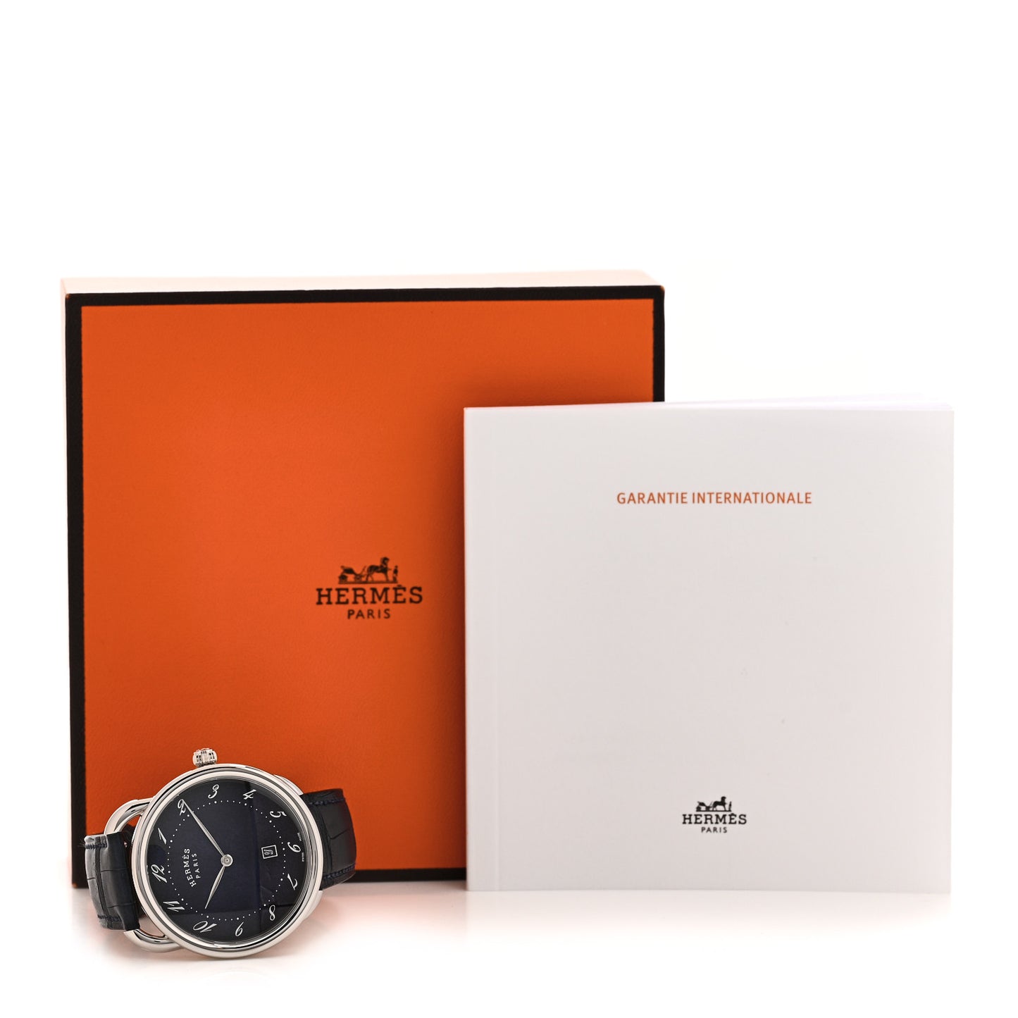 Stainless Steel Alligator 40mm Arceau Quartz Watch Bleu Abysse