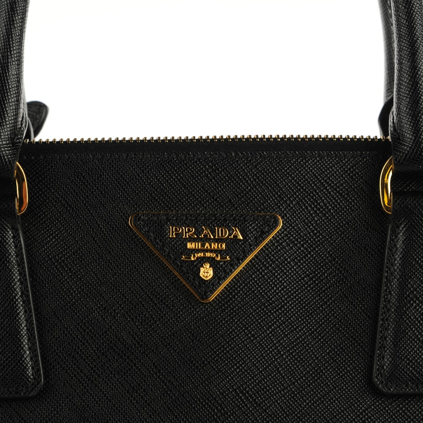Saffiano Medium Galleria Double Zip Tote Black