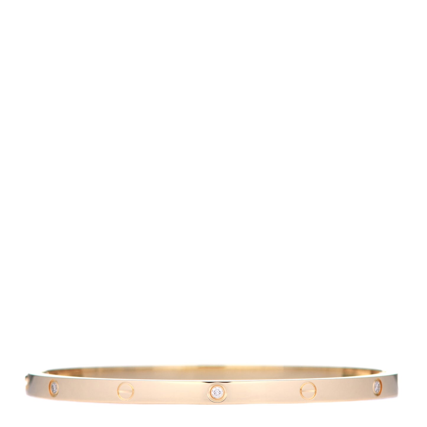 18K Yellow Gold 6 Diamond Small LOVE Bracelet 17