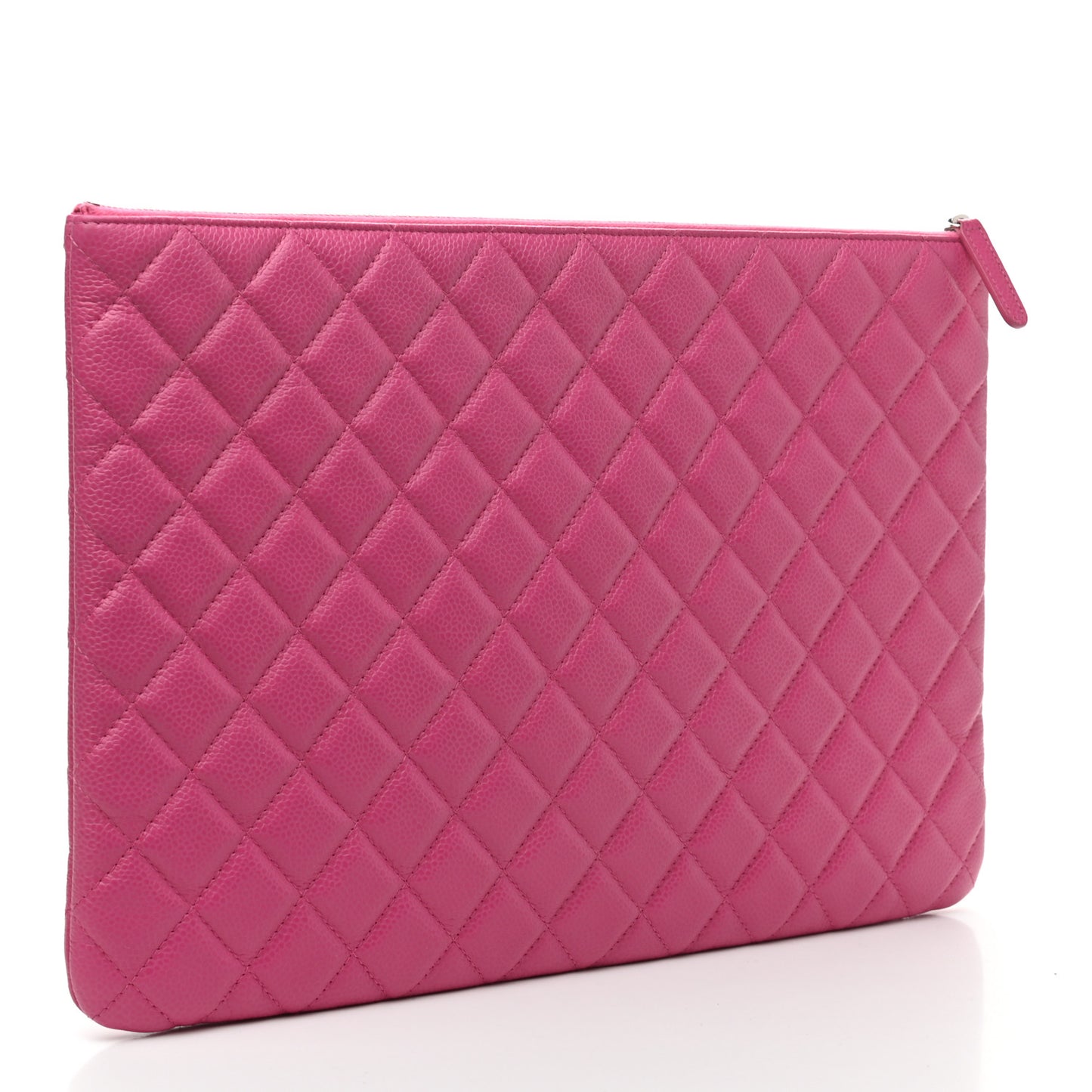 Caviar Quilted Large Cosmetic Case Pink