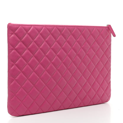 Chanel Caviar Quilted Large Cosmetic Case Pink 3 of 7