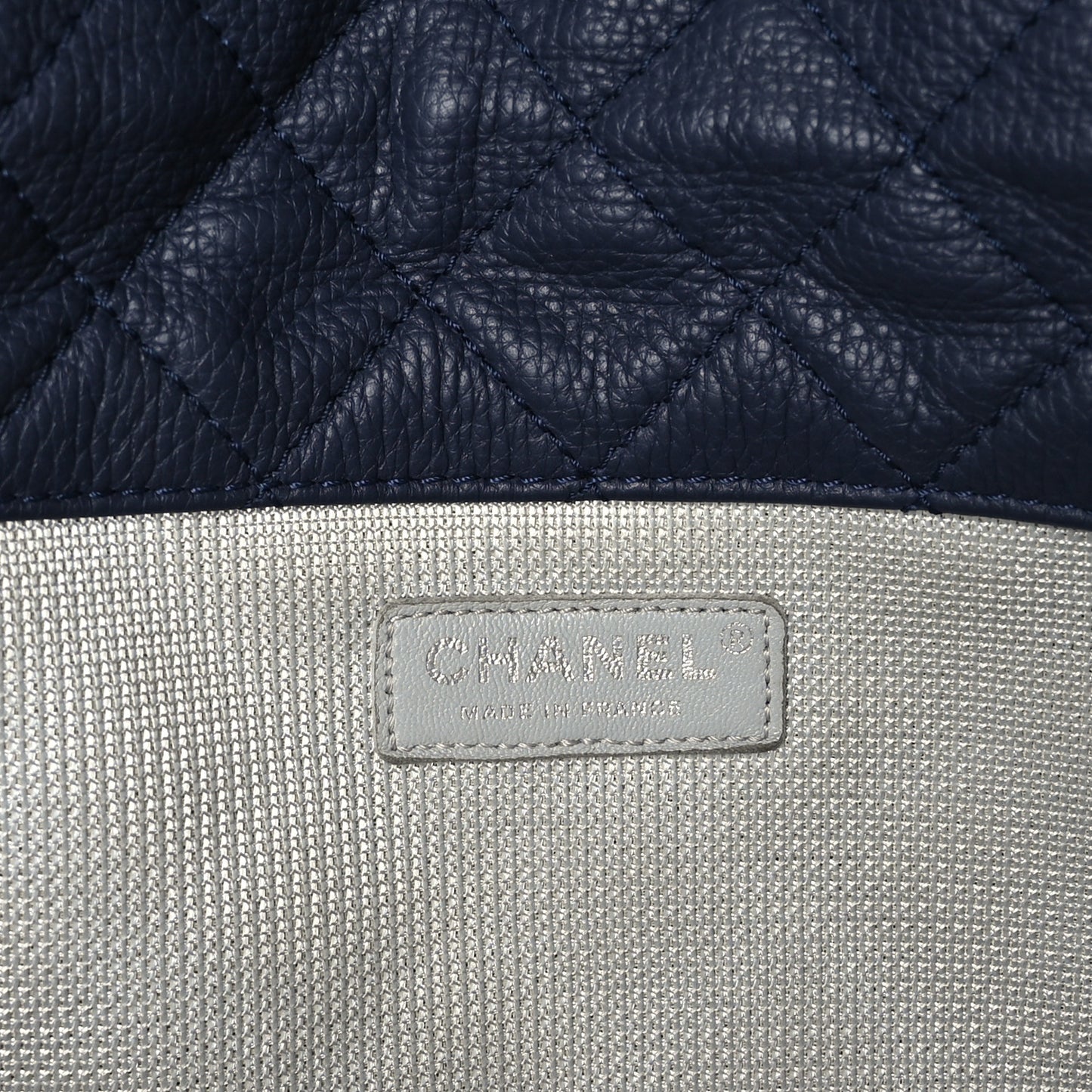Calfskin Quilted XXL Travel Flap Bag Navy