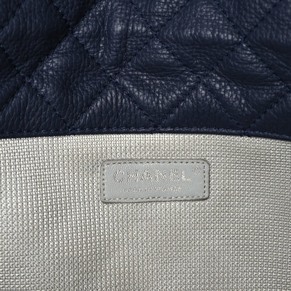 Chanel Calfskin Quilted XXL Travel Flap Bag Navy 6 of 9