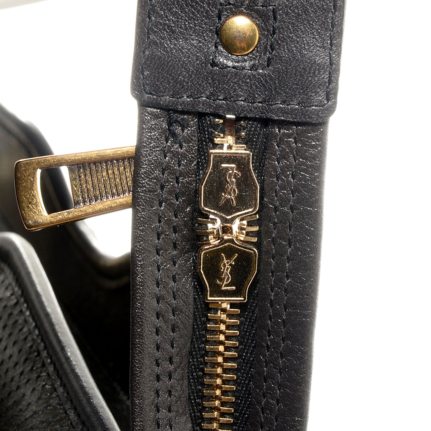 Saint Laurent Leather Perforated Large Cabas ChYc Pewter 8 of 8
