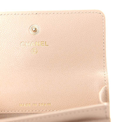 Chanel Caviar Pearl Quilted Coco Candy Flap Card Holder Beige 6 of 9