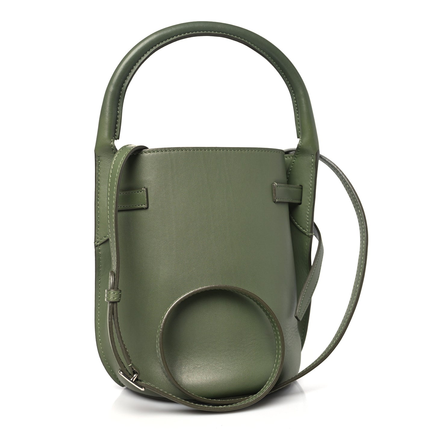 Smooth Calfskin Nano Big Bag Bucket Army Green