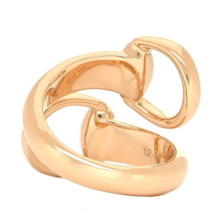 Gucci 18K Yellow Gold Horsebit Bypass Ring 52 6 3 of 5