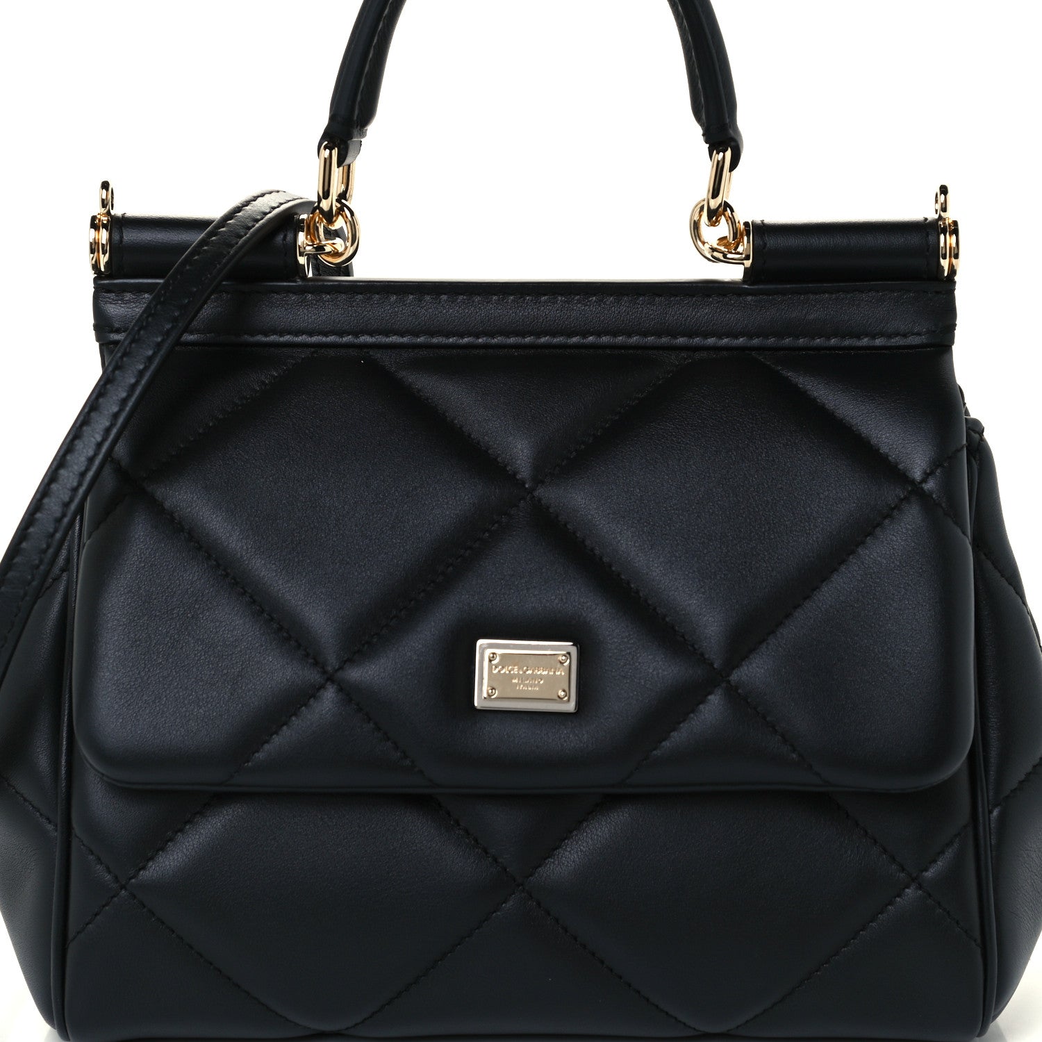 Dolce & Gabbana Calfskin Quilted Small Miss Sicily Satchel Black 8 of 10