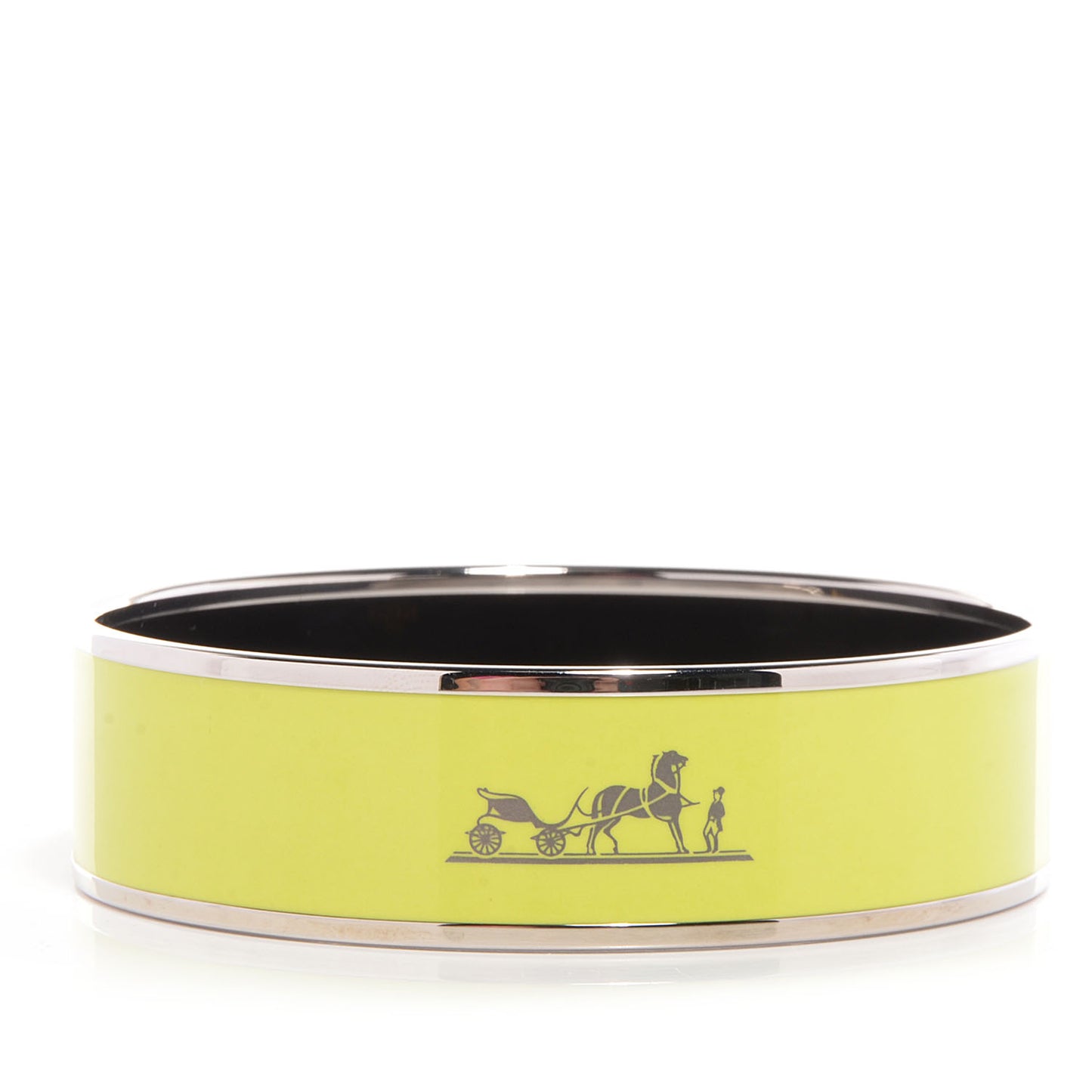 Enamel Wide Caleche Bracelet 65 Lime