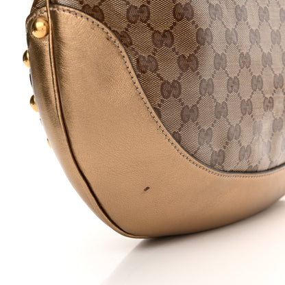 Gucci Crystal Monogram Babouska Hobo Gold 11 of 16