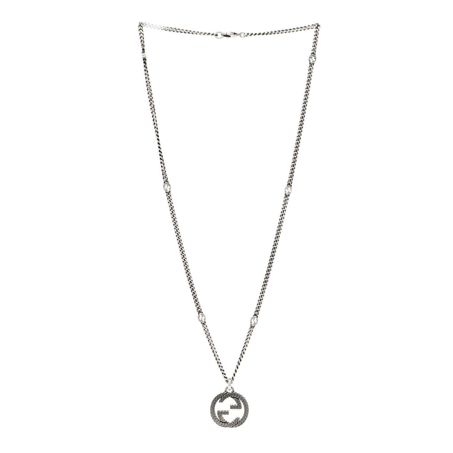 Gucci Sterling Silver Interlocking G Pendant Necklace 3 of 6