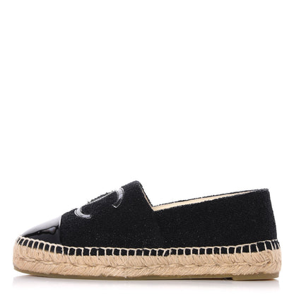 Chanel Fabric Patent Calfskin CC Espadrilles 36 Black 1 of 11