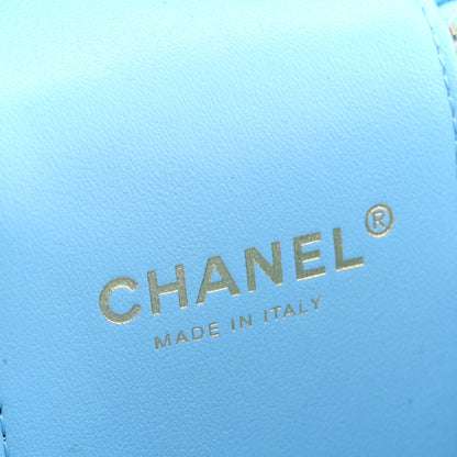 Chanel Caviar Quilted Top Handle Vanity Case With Chain Blue 6 of 11