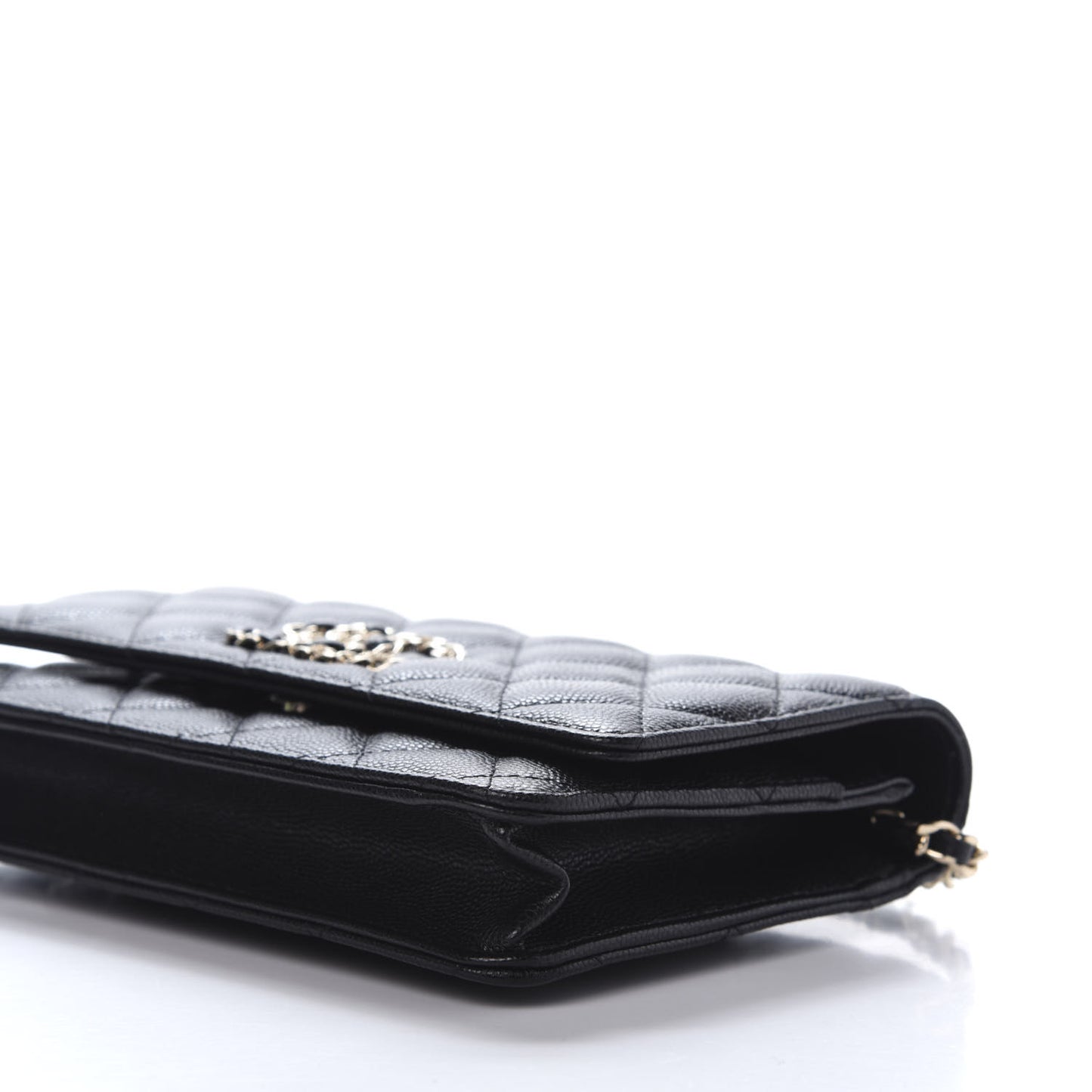 Caviar Quilted French New Wave Chain CC Wallet On Chain WOC Black