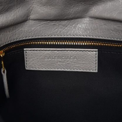 Balenciaga Agneau Giant 12 Gold Hardware Envelope Strap Clutch Gris Pyrite 13 of 15