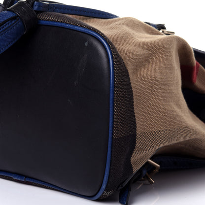 Burberry Grainy Calfskin Jute Mega Check Girls Mini Backpack Blue 9 of 11