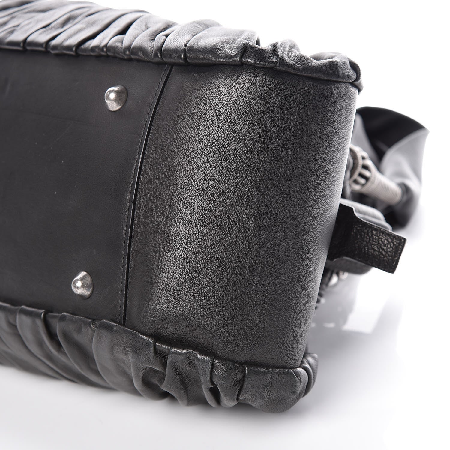 Christian Dior Lambskin Plisse Pleated Frame Satchel Black 16 of 16
