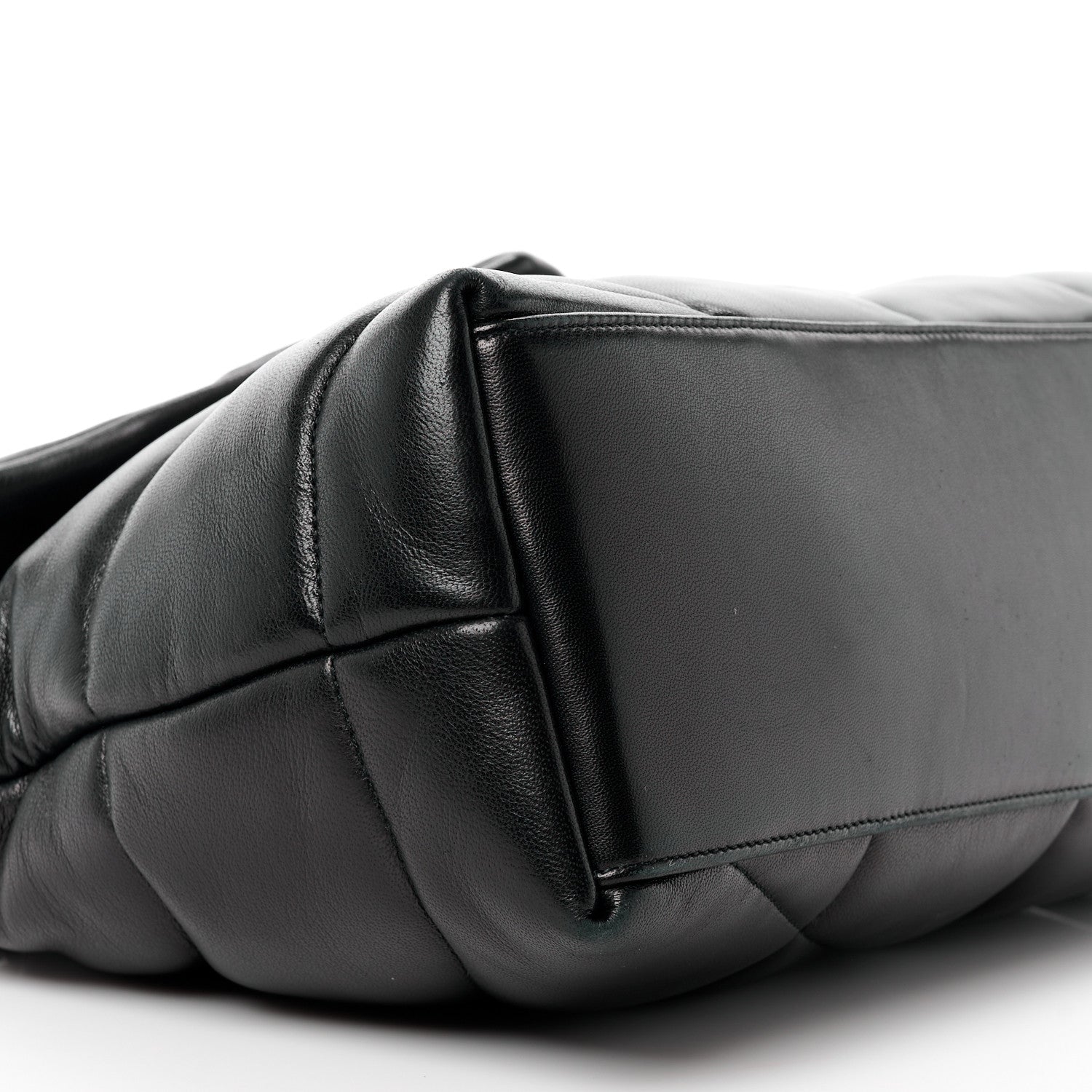 Saint Laurent Lambskin Quilted Monogram Monochrome Medium Loulou Puffer Chain Satchel Black 10 of 12